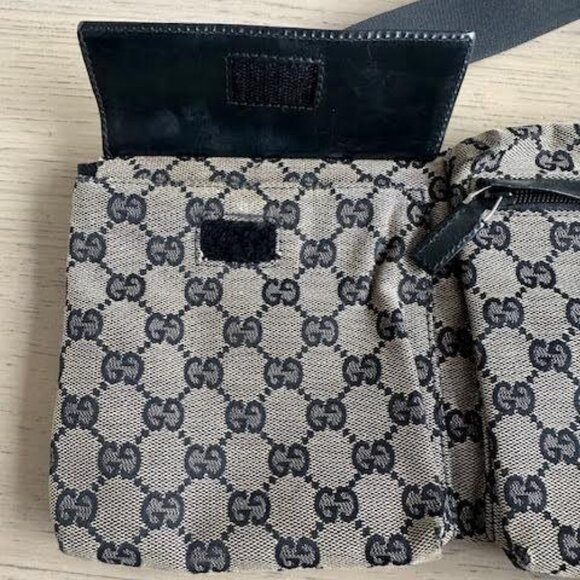 GUCCI VINTAGE BELT BAG/CROSS BODY BAG WITH ADJUSTABLE STRAP. - Picture 6 of 14